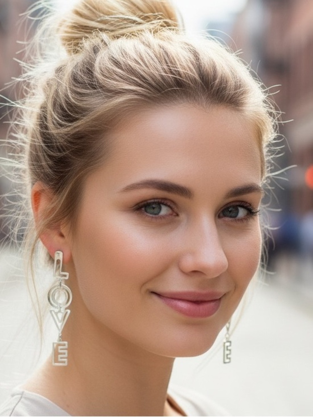 Lee Silver 'LOVE' Drop Letter Earrings